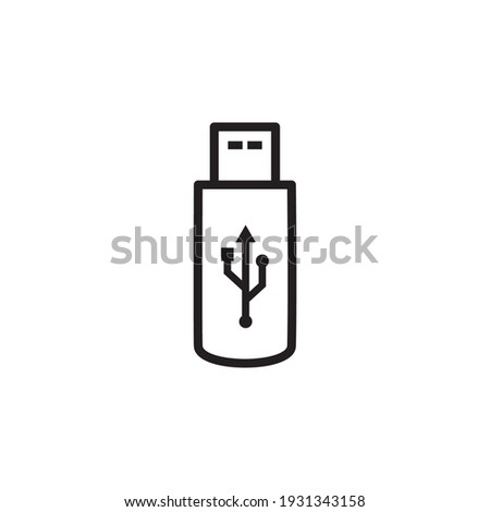 USB icon vector. Flash Drive icon symbol isolated on white background.
