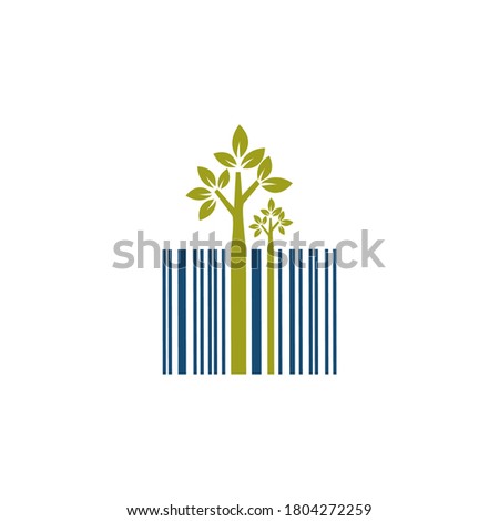 Barcode design symbolizing nature and green protection