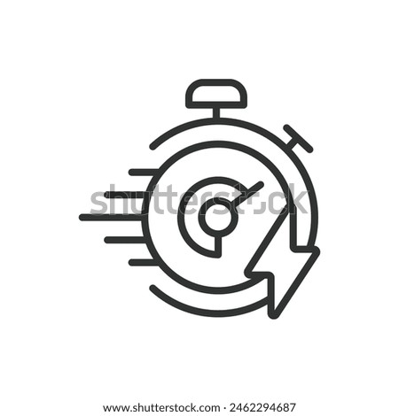 Fast recharging, in line design. Fast, recharging, quick, rapid, speed, swift, efficient on white background vector. Fast recharging editable stroke icon.