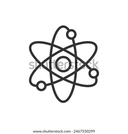 Nuclear fusion, in line design. Nuclear, Fusion, Energy, Reactor, Plasma, Power, Science on white background vector. Nuclear fusion editable stroke icon.