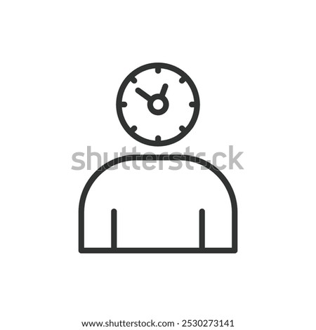 Working hours, in line design. Working, time management, productivity, schedule, workday, office hours, business hours on white background vector. Working hours editable stroke icon