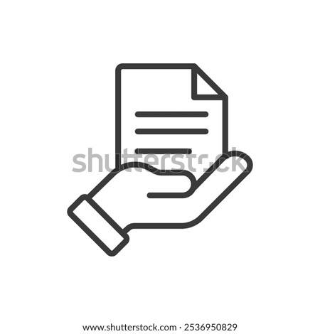 Receiving files, in line design. Receiving, files, documents, transfer, download, acceptance, data on white background vector. Receiving files editable stroke icon