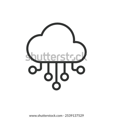 Cloud CRM icon in line design. Cloud, CRM, customer, relationship, management, software, data on white background vector. Cloud CRM editable stroke icon