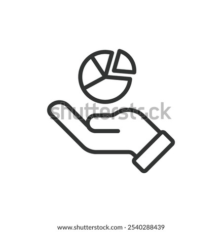 Calculated statistics, icon in line design. Statistics, calculations, analysis, data, graphs, metrics, evaluation on white background vector. Calculated statistics editable stroke icon