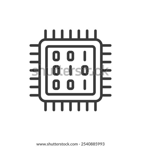 Cpu coding, icon in line design. Cpu, coding, processor, programming, execution, algorithm, architecture on white background vector. Cpu coding editable stroke icon