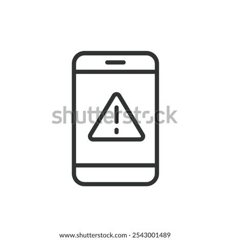 Phone errors, icon in line design. Phone, errors, issue, malfunction, screen, crash, problem on white background vector. Phone errors editable stroke icon