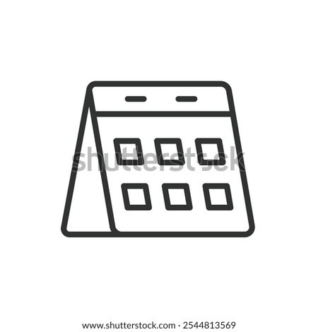 Calendar, icon in line design. Calendar, date, schedule, planner, time, day, month on white background vector. Calendar editable stroke icon