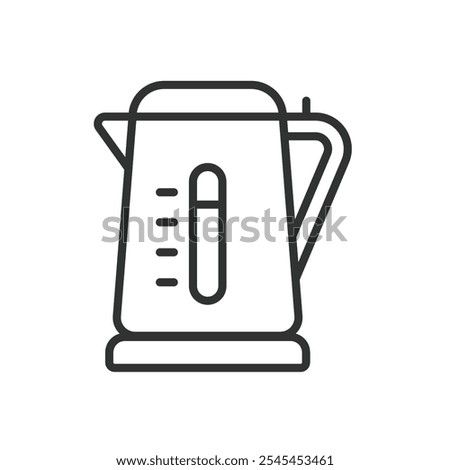 Electric kettle, icon in line design. Electric, kettle, appliance, water, boiling, kitchen, device on white background vector. Electric kettle editable stroke icon