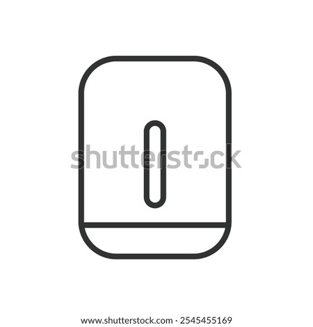 Bedside smart lamp, icon in line design. Bedside, smart, lamp, lighting, nightlight, bedroom, table on white background vector. Bedside smart lamp editable stroke icon