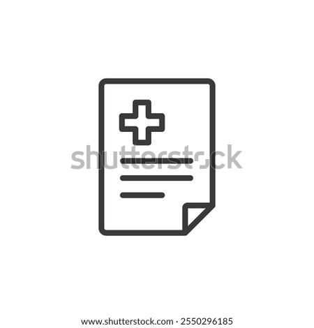 Medical Insurance Form, icon in line design. Medical, insurance, form, document, healthcare, claim, patient on white background vector. Medical Insurance Form editable stroke icon