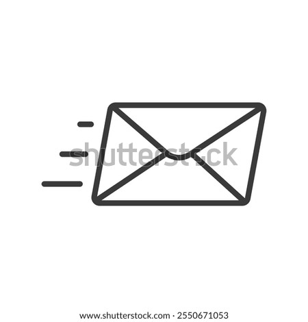 Fast email, icon in line design. Fast, email, speed, send, quick, message, delivery on white background vector. Fast email editable stroke icon