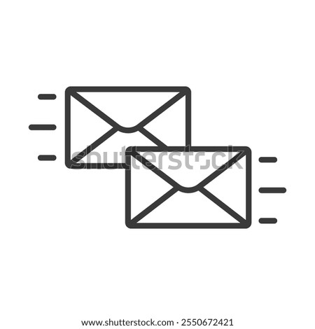 Email correspondence, icon in line design. Email, correspondence, communication, conversation, messages, reply, sender on white background vector. Email correspondence editable stroke icon