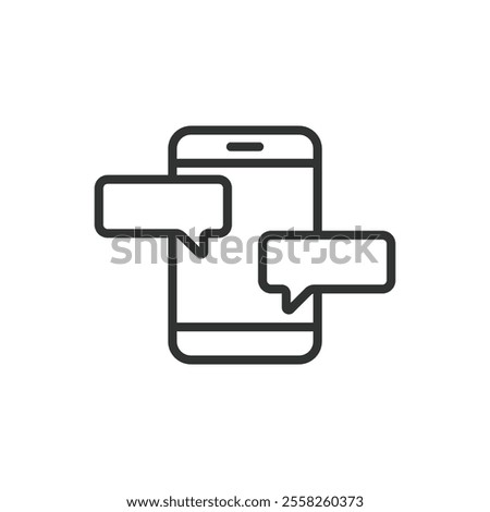 Phone charting, icon in line design. Phone, chart, analytics, statistics, graph, data, growth on white background vector. Phone charting editable stroke icon