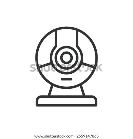 Web camera, icon in line design. Web camera, webcam, video call, streaming, camera icon, online meeting, live stream on white background vector. Web camera, icon in line design editable stroke icon