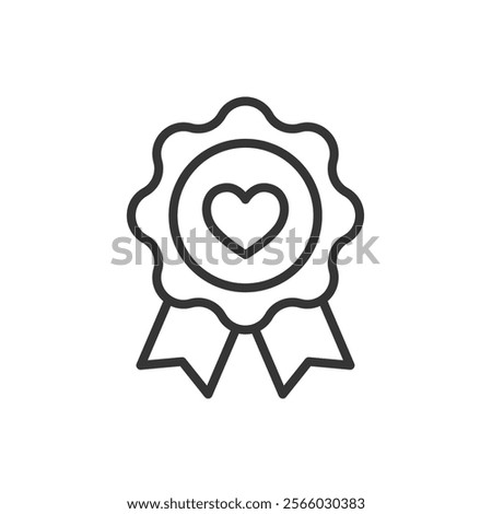 Brand loyalty, icon in line design. Brand loyalty, customer trust, brand commitment, client engagement, loyalty program on white background vector. Brand loyalty editable stroke icon