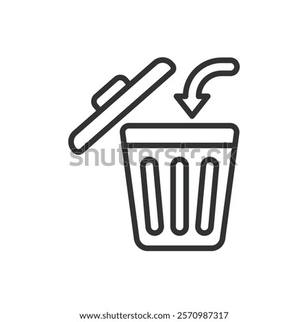 Removed, icon in line design. Remove, deleted, erased, removed item, discarded, removed content, deleted data on white background vector. Removed editable stroke icon