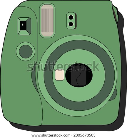 Instant camera with fun camera style with trendy green color. For getting bright photos anywhere in the day or night
