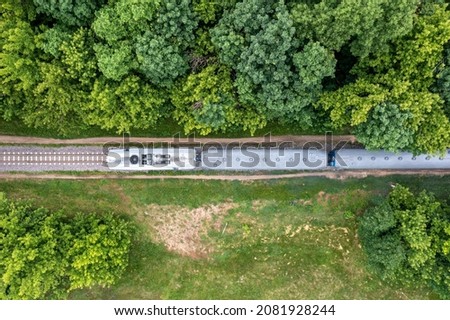 Similar – Image, Stock Photo Aerial view of railway viaduct on the Tatra hills in Slovakia