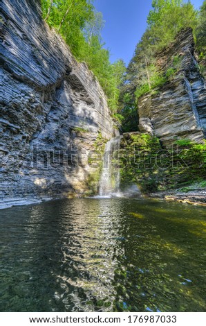Eagle Cliff falls at Havana Glen in New York. A beautiful short gorge in the Finger Lakes region.