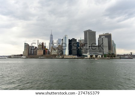 View of Lower Manhattan and the Financial District of New York.