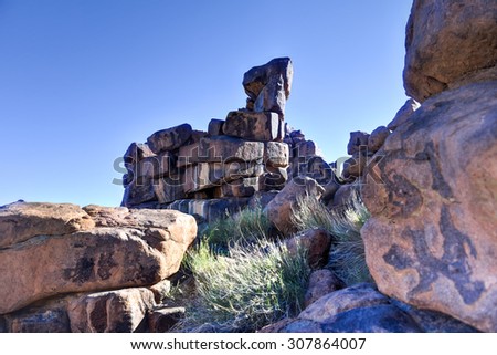 Giant\'s Playground, a natural rock garden in Keetmanshoop, Namibia.