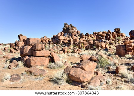 Giant\'s Playground, a natural rock garden in Keetmanshoop, Namibia.