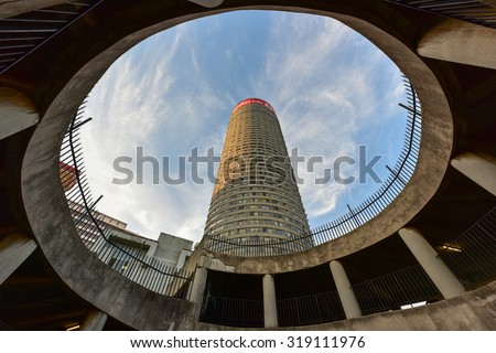 Johannesburg, South Africa - May 25, 2015: Ponte City Building interior cylinder. Ponte City is a famous skyscraper in the Hillbrow neighbourhood of Johannesburg.