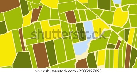 Aerial view Top view Green rice fields top view countryside