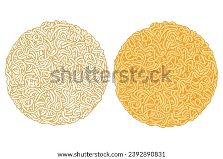instant noodles cube isolated on white background