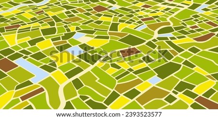 Aerial view Top view Green rice fields top view countryside