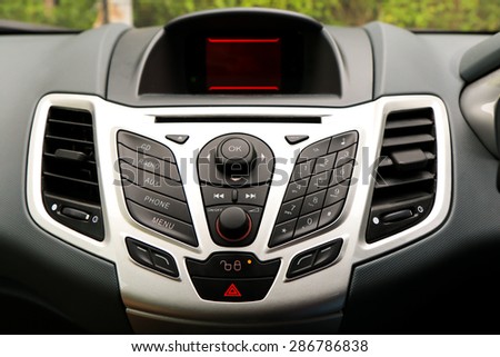 control panel in a modern car