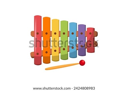 Xylophone Musical Instrument Flat Sticker Design