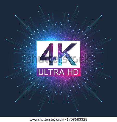 4K Ultra HD badge vector icon. Abstract gradient background style 4K UHD TV symbol.