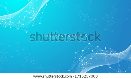 Abstract dynamic motion lines and dots background with colorful particles. Digital streaming background, wave flow. Plexus stream background. Technology vector illustration