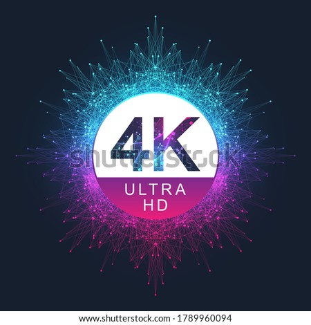 4K Ultra HD badge vector icon. Abstract gradient background style 4K UHD TV symbol.