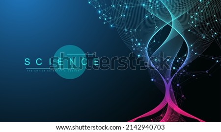 Scientific tree concept of network connection background. Database branch information. Futuristic code flow element. Big data technology. Data tree vector illustration