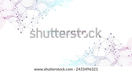 Abstract tech network connection dots. Digital technology and big data analysis background. White background with plexus lines. Geometric background with abstract mesh.