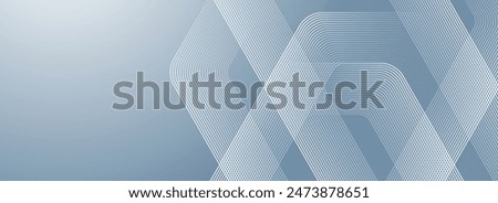 Abstract hexagon lines on gray background. Geometric stripe line art design for poster, brochure, cover, website, banner.