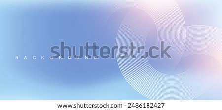 Abstract circle lines on light blue background. Geometric stripe line art design for poster, brochure, cover, website, header, web banner, presentation.