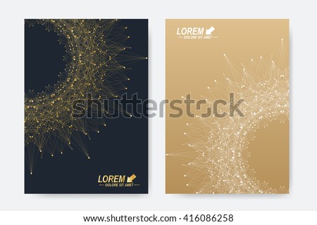 Modern vector templates for brochure, Leaflet, flyer, cover, magazine or annual report in A4 size. Business, science, medicine and technology design book layout. Abstract presentation with round form.