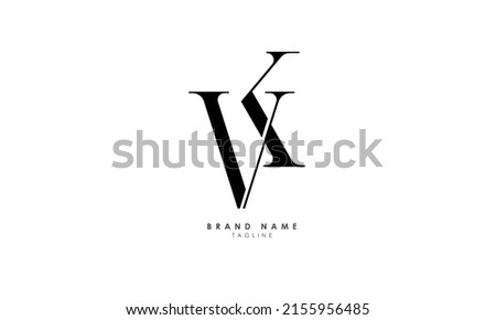 Alphabet letters Initials Monogram logo VK, KV, V and K