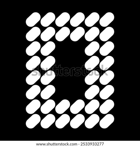 The uppercase O alphabet design is made of dots (like stones). This letter design also looks minimalist, aesthetic, professional, sporty, unique, and of course very cool.