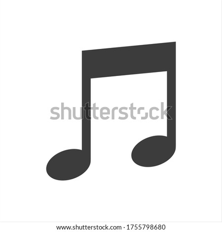 Beam music note icon on white background
