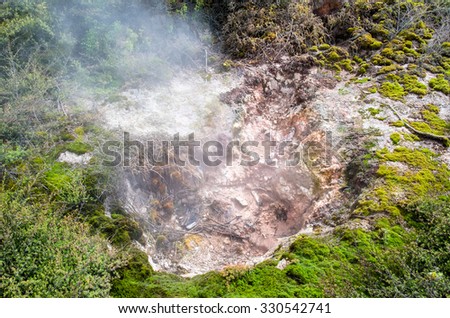 The Craters of the Moon is a geothermal walk located just north of Taupo. The walk features mud craters, steaming with geothermal activity.