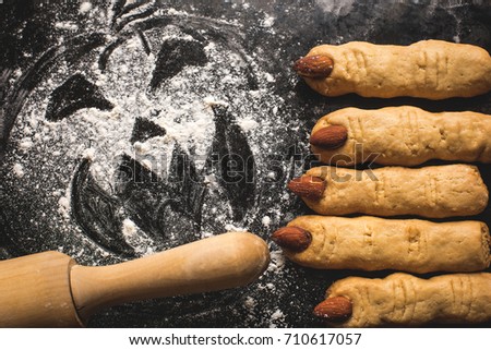 Similar – Image, Stock Photo Cookies fingers and pumpkin hummus