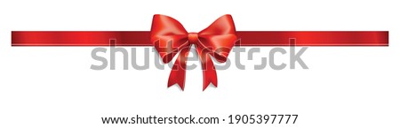 red ribbon realistic gift wrap bow for decoration