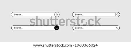 search bar browsing tab googling box template white isolated vector set

