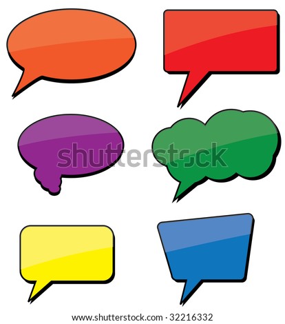 Shiny Dialogue Bubbles. Vector - 32216332 : Shutterstock