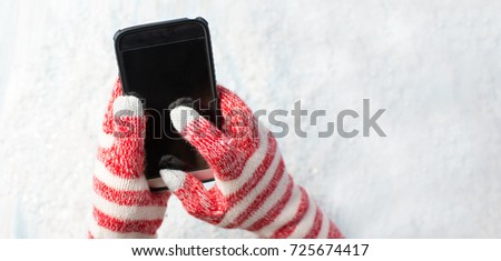 Similar – Image, Stock Photo Hands with red gloves working