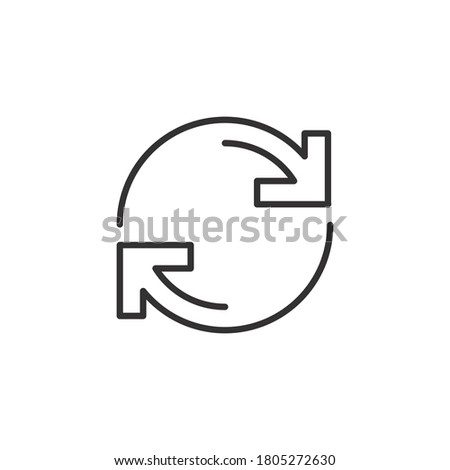 double reverse arrow, replace icon, exchange linear sign on white background - editable vector illustration eps10